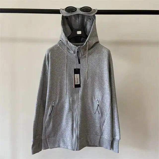 Autumn and Winter Lens Decoration Goggles Hoodie Zip for Men