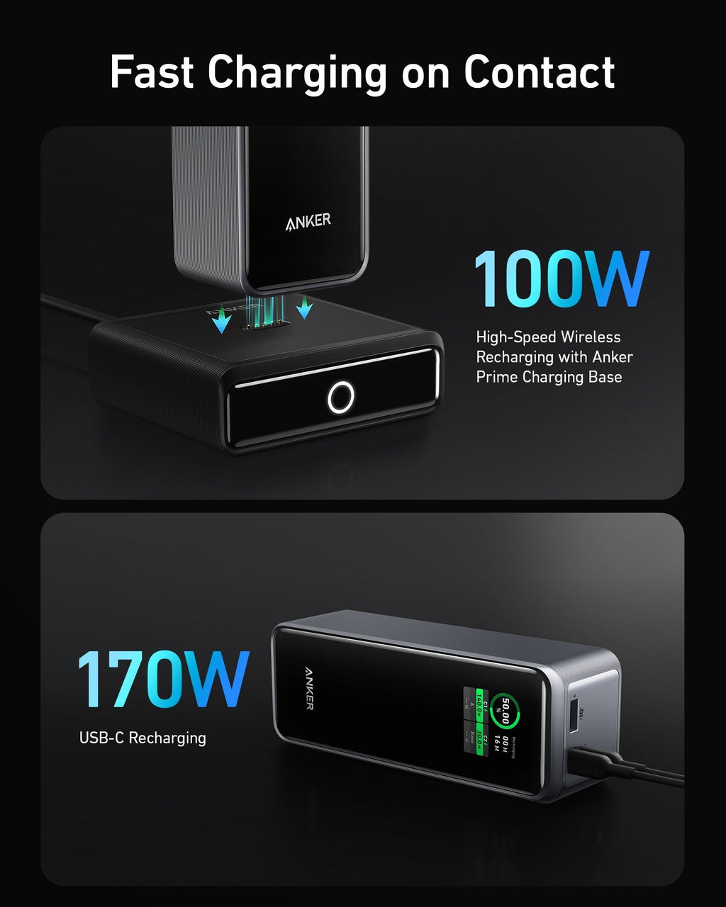 Anker Prime 27,650mAh Power Bank (250W) and 100W Charging Base