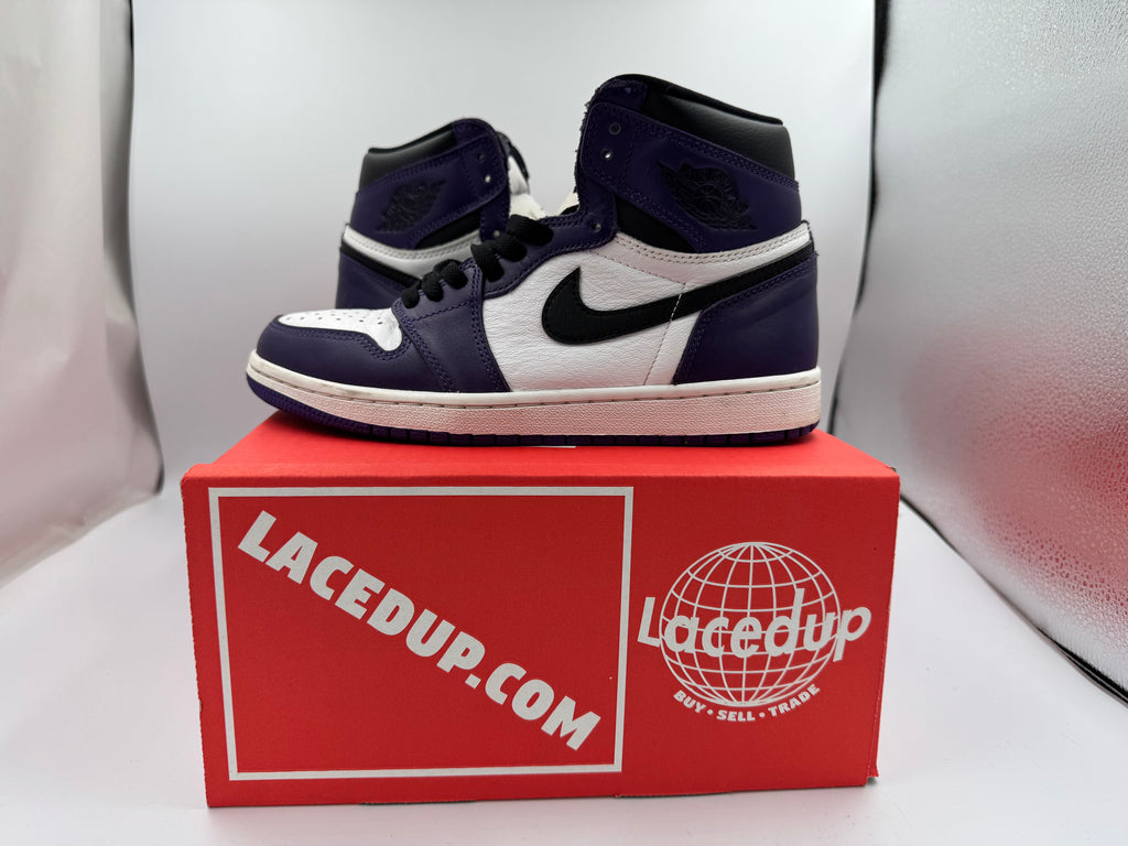 PRE OWNED Jordan 1 Retro High Court Purple White No Box