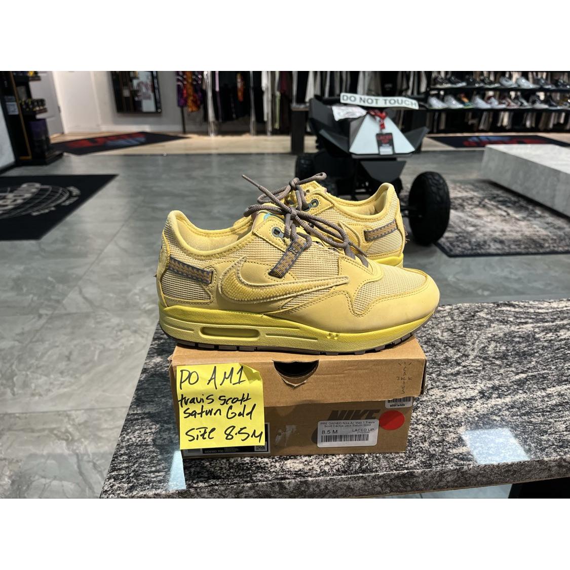 PRE OWNED Nike Air Max 1 Travis Scott Cactus Jack Saturn Gold