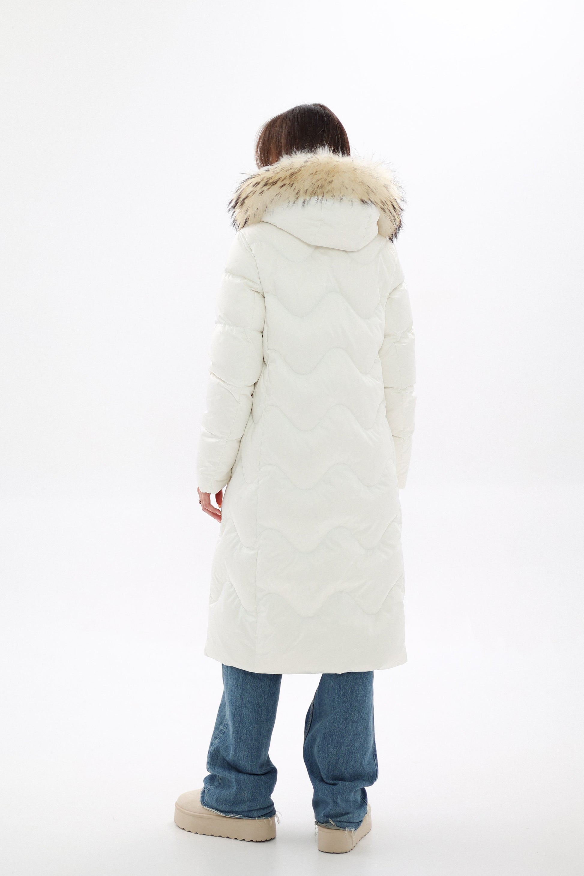 Genuine Fur Trim Down Fill Coat