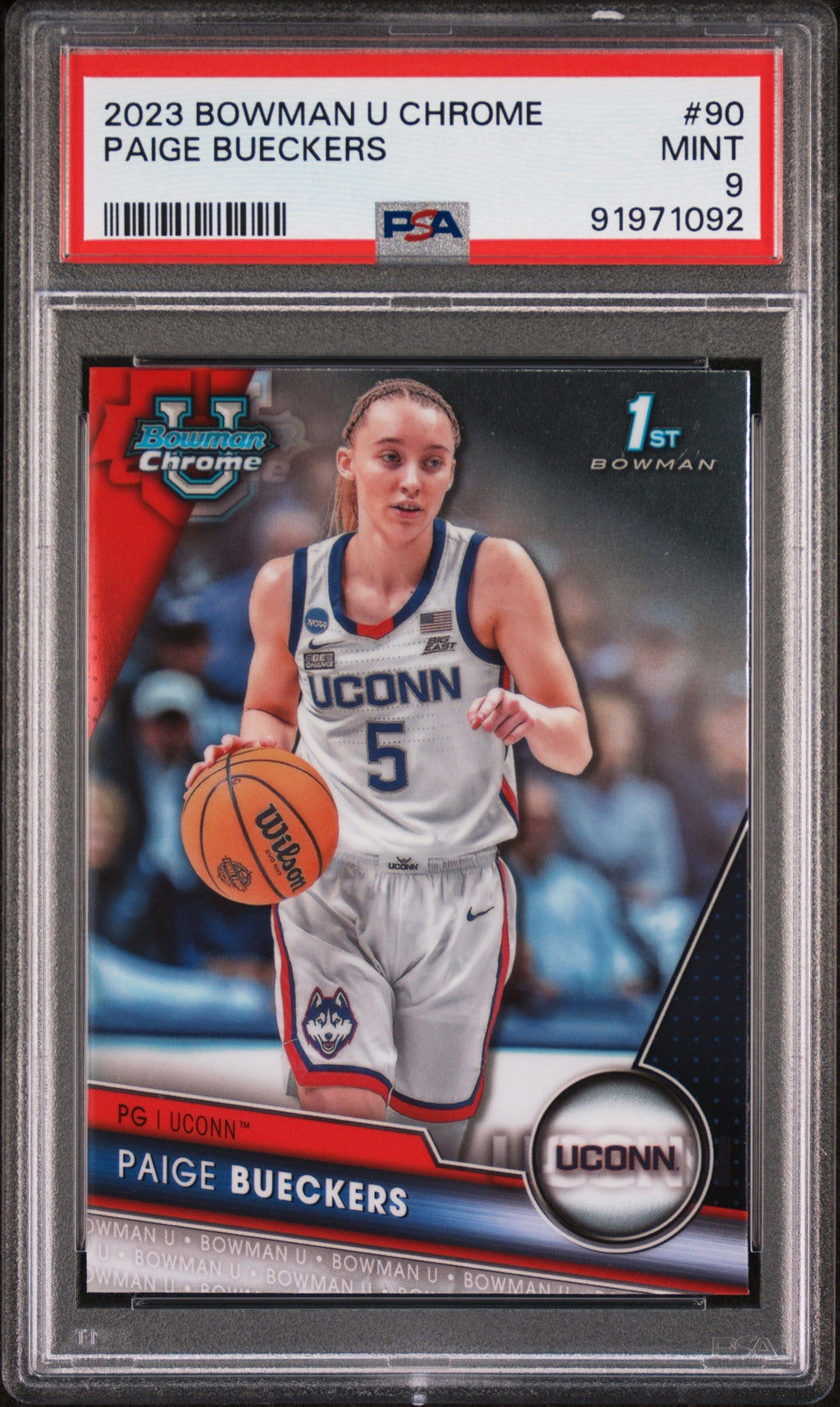 Graded 2023 Topps Bowman U Chrome Paige Bueckers #90 Rookie RC Basketball Card PSA 9 Mint
