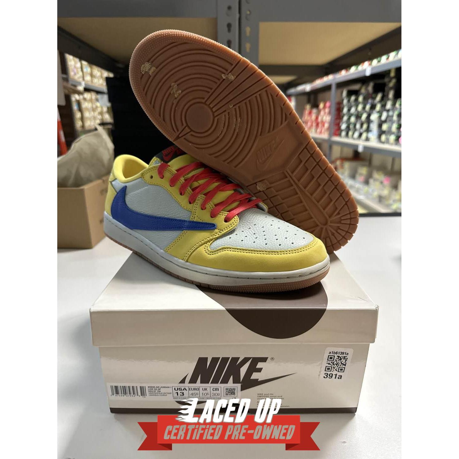 PRE OWNED Jordan 1 Low X Travis Scott “Canary”
