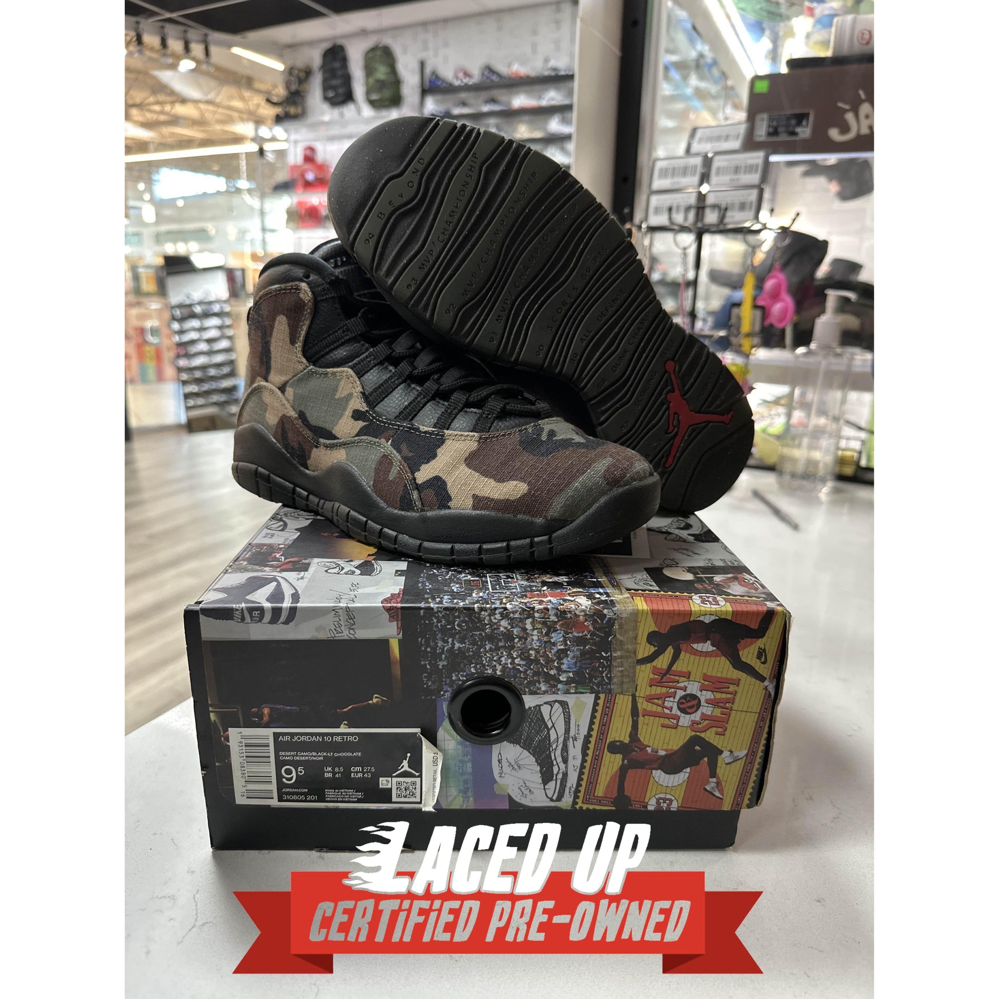 PRE OWNED Jordan 10 Retro Woodland Camo