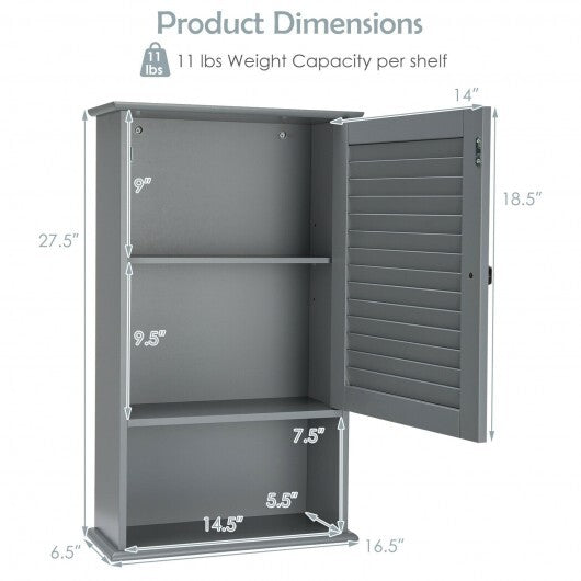 27.5 Inch H Wall Hanging Bathroom Storage Cabinet