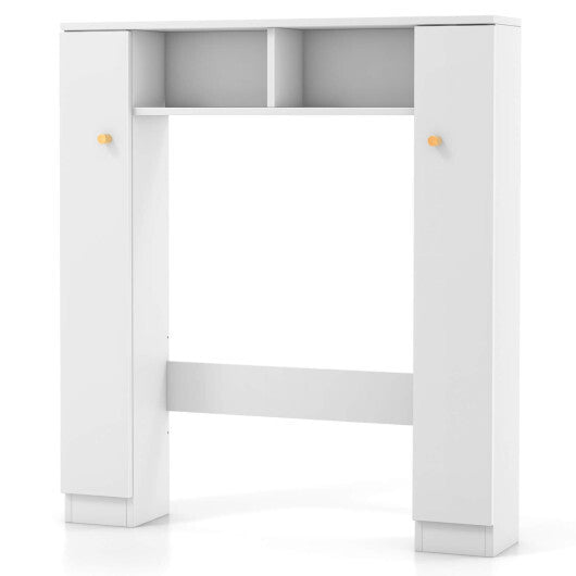 Over The Toilet Storage Cabinet with 2 Open Compartments and 4 Adjustable Shelves-Black