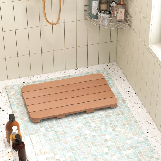 Waterproof HIPS Spa Shower Mat for Bathroom with Non Slip Foot Pads-White