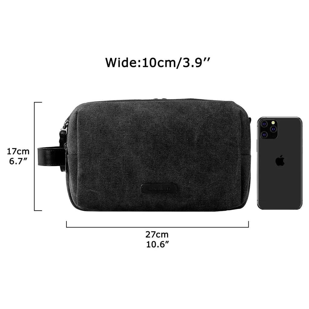BAGSMART Men’s Canvas Toiletry Bag – Water-Resistant Travel Dopp Kit