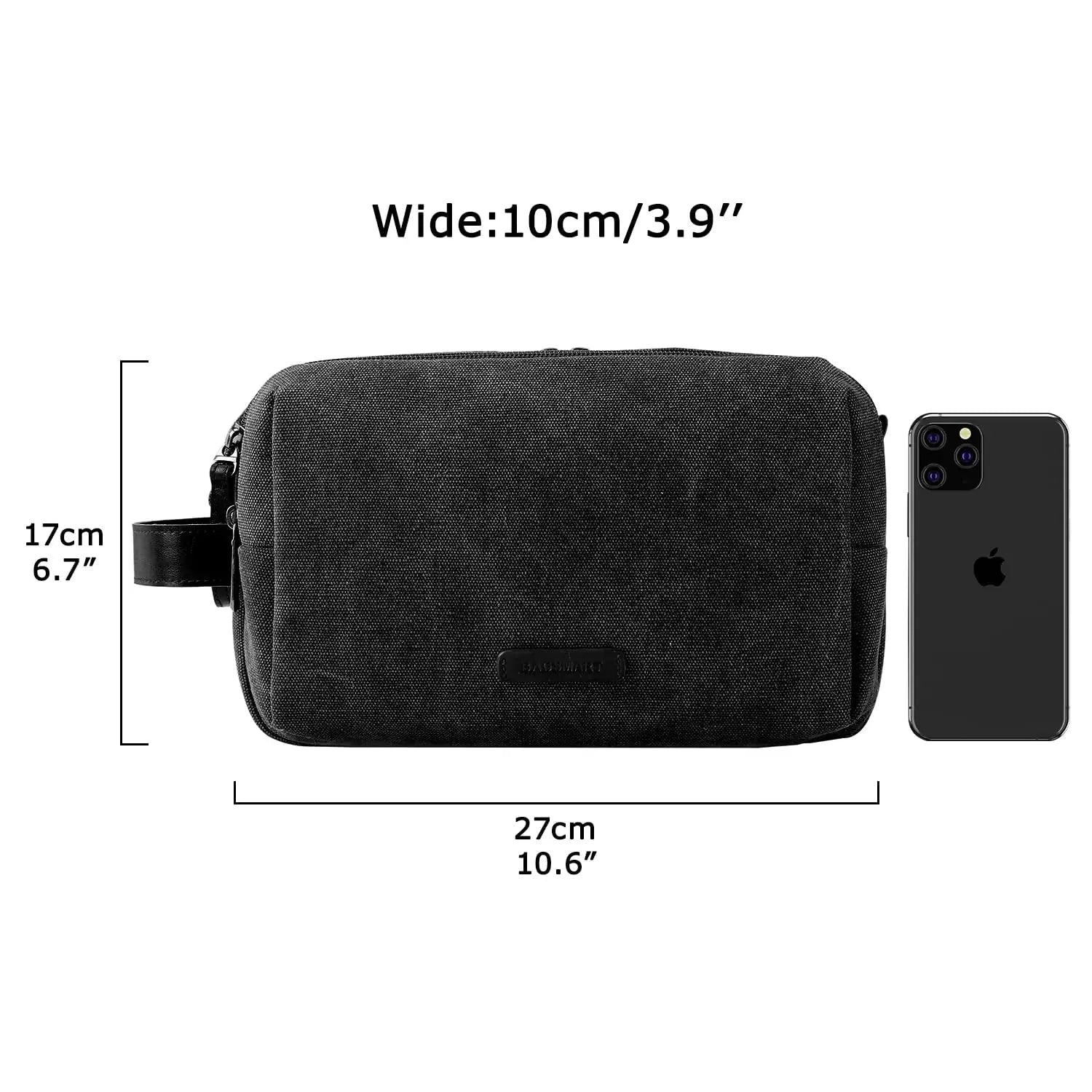BAGSMART Men’s Canvas Toiletry Bag – Water-Resistant Travel Dopp Kit