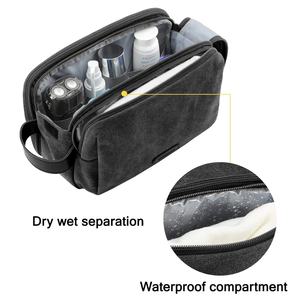 BAGSMART Men’s Canvas Toiletry Bag – Water-Resistant Travel Dopp Kit