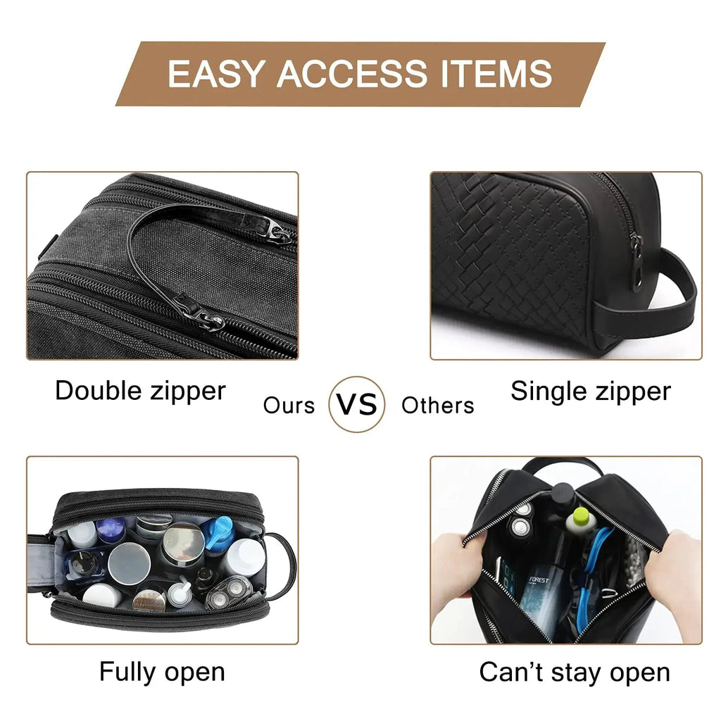 BAGSMART Men’s Canvas Toiletry Bag – Water-Resistant Travel Dopp Kit