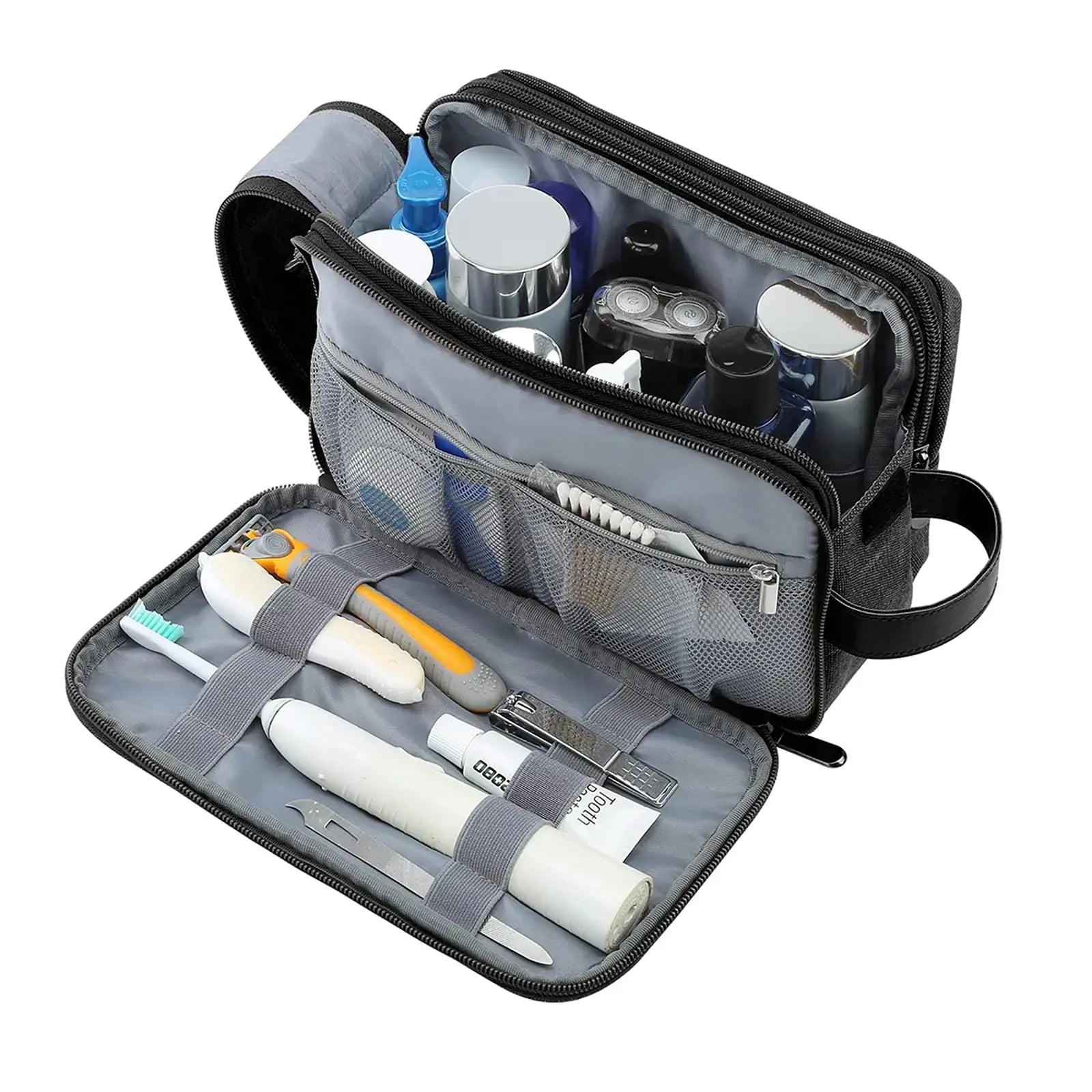 BAGSMART Men’s Canvas Toiletry Bag – Water-Resistant Travel Dopp Kit