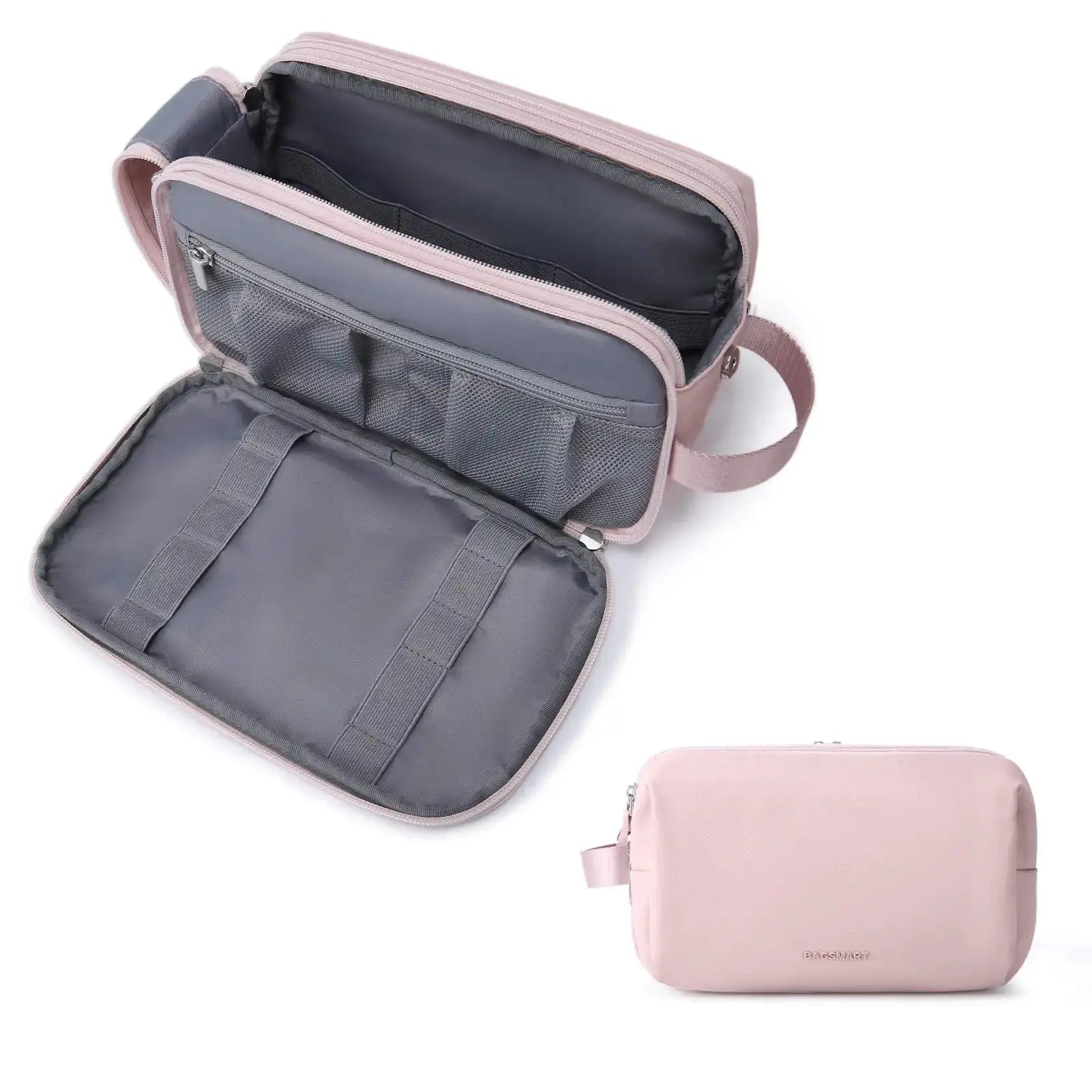 BAGSMART Pink Toiletry Bag – Stylish Travel Organizer for Women