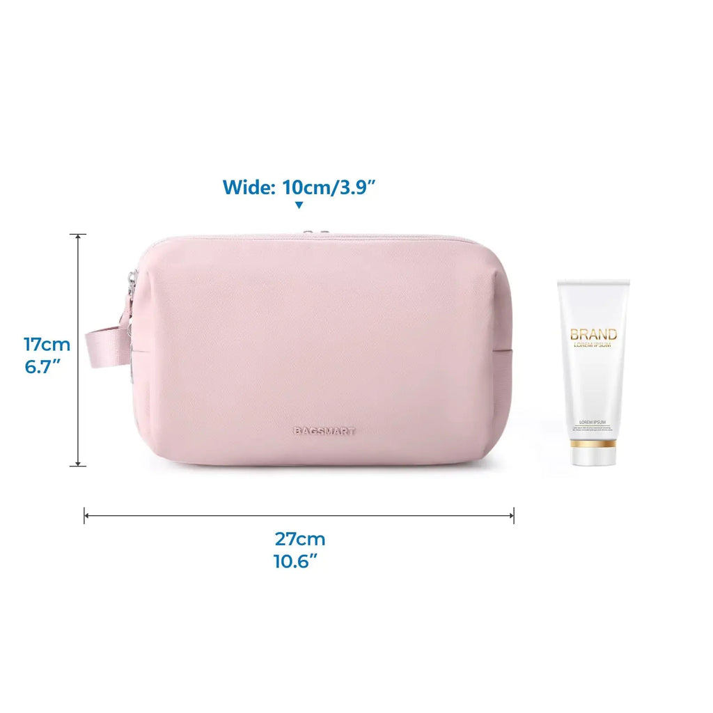 BAGSMART Pink Toiletry Bag – Stylish Travel Organizer for Women
