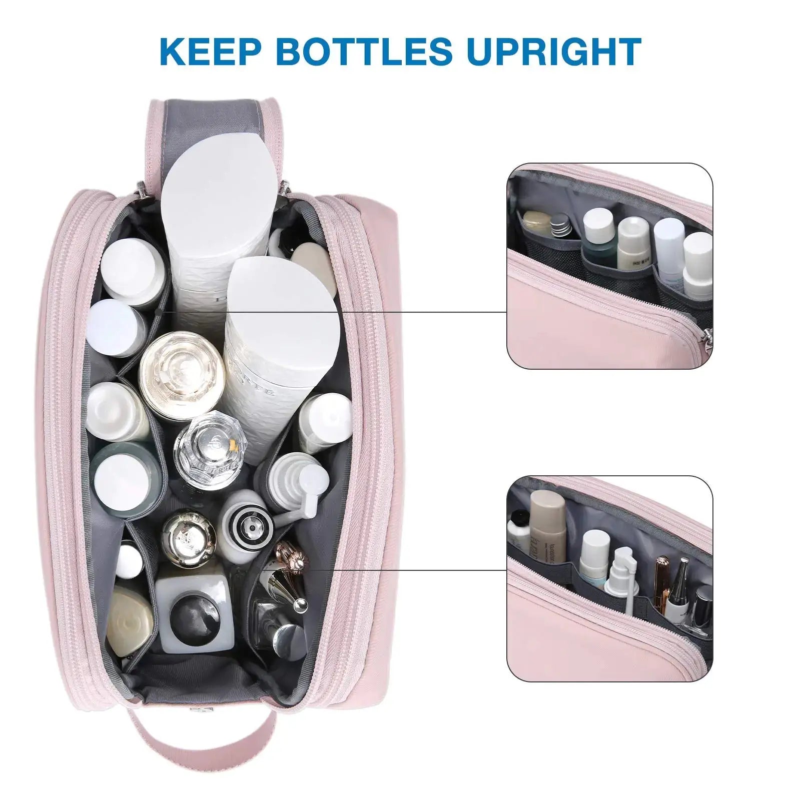 BAGSMART Pink Toiletry Bag – Stylish Travel Organizer for Women
