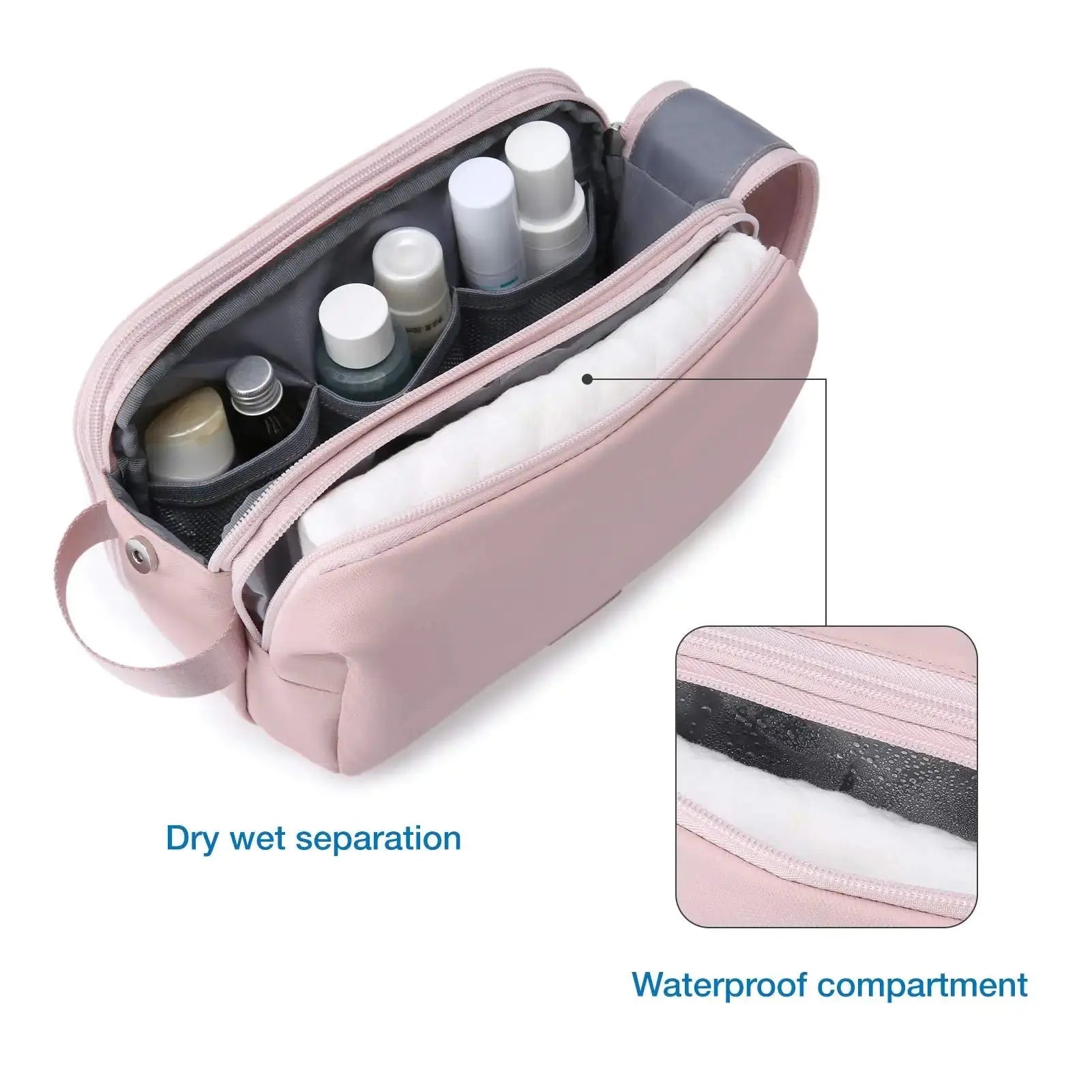 BAGSMART Pink Toiletry Bag – Stylish Travel Organizer for Women