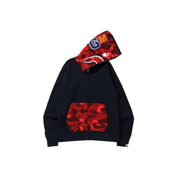 BAPE Color Camo Shark Full Zip Hoodie (SS22) Navy/Red