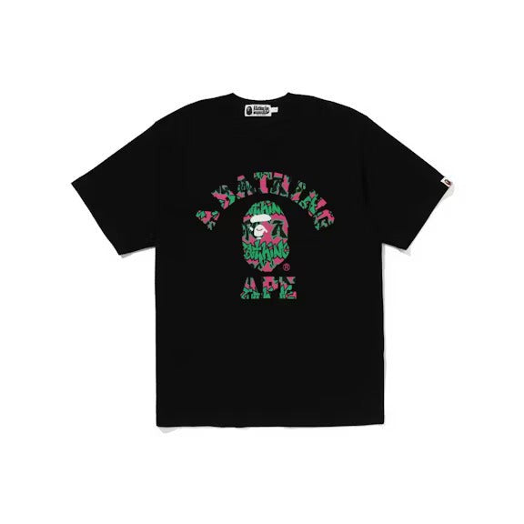 BAPE Graffiti Pattern College Tee Black