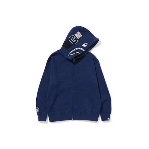 BAPE Indigo Shark Full Zip Hoodie (FW23) Indigo