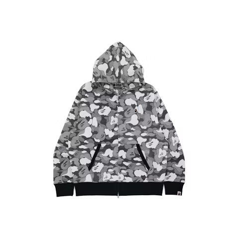 BAPE Stripe ABC Camo Relaxed Fit Full Zip Hoodie Black