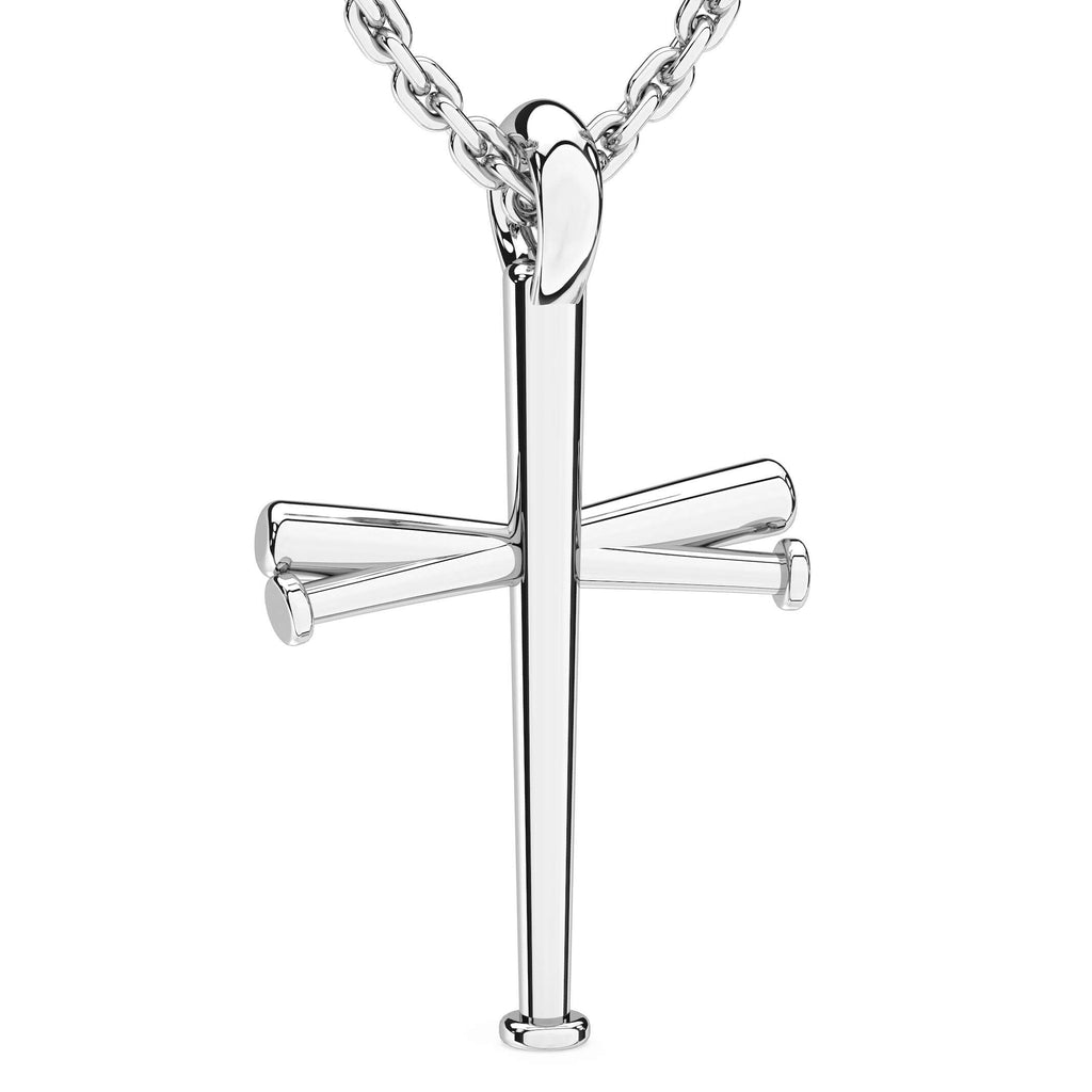 XL Baseball Bat Cross Necklace