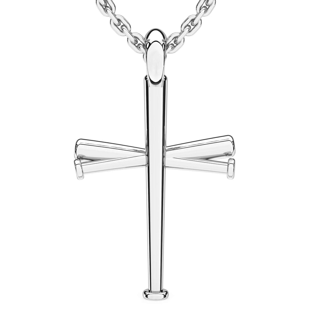 XL Baseball Bat Cross Necklace