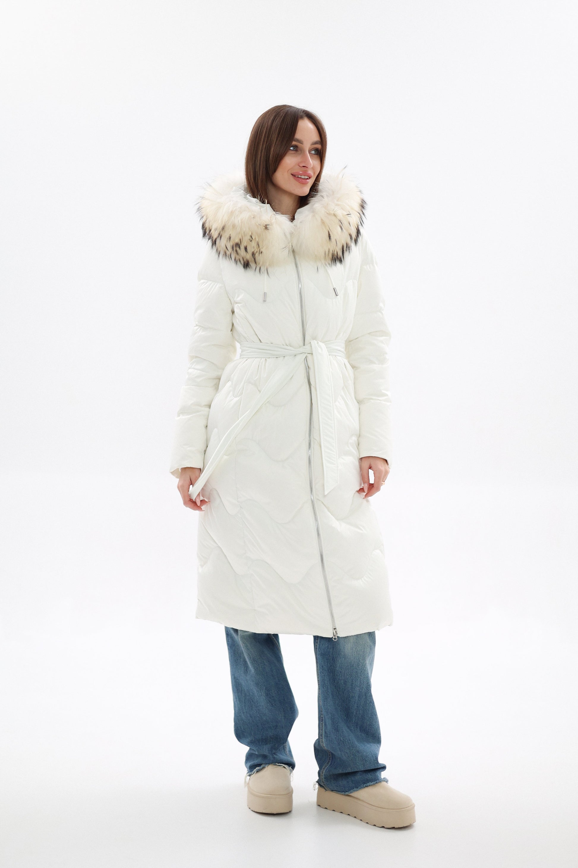 Genuine Fur Trim Down Fill Coat