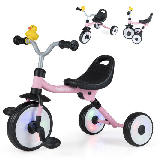 Toddler Tricycle with 3-Position Seat and Storage Basket for Kids-Green