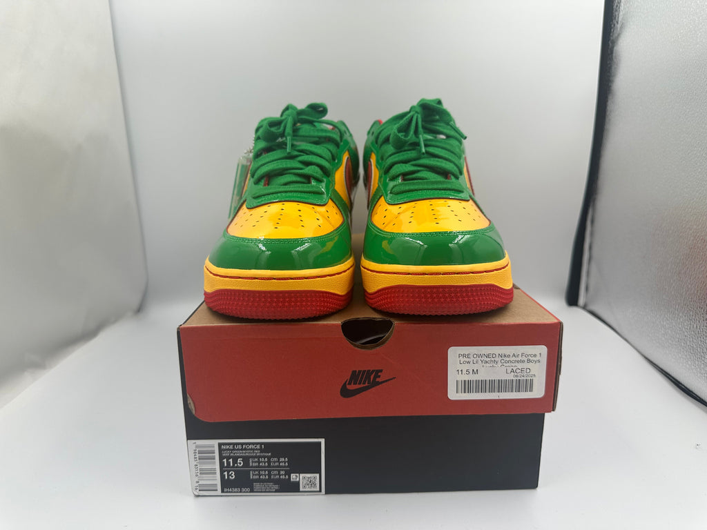 PRE OWNED Nike Air Force 1 Low Lil Yachty Concrete Boys Lucky Green