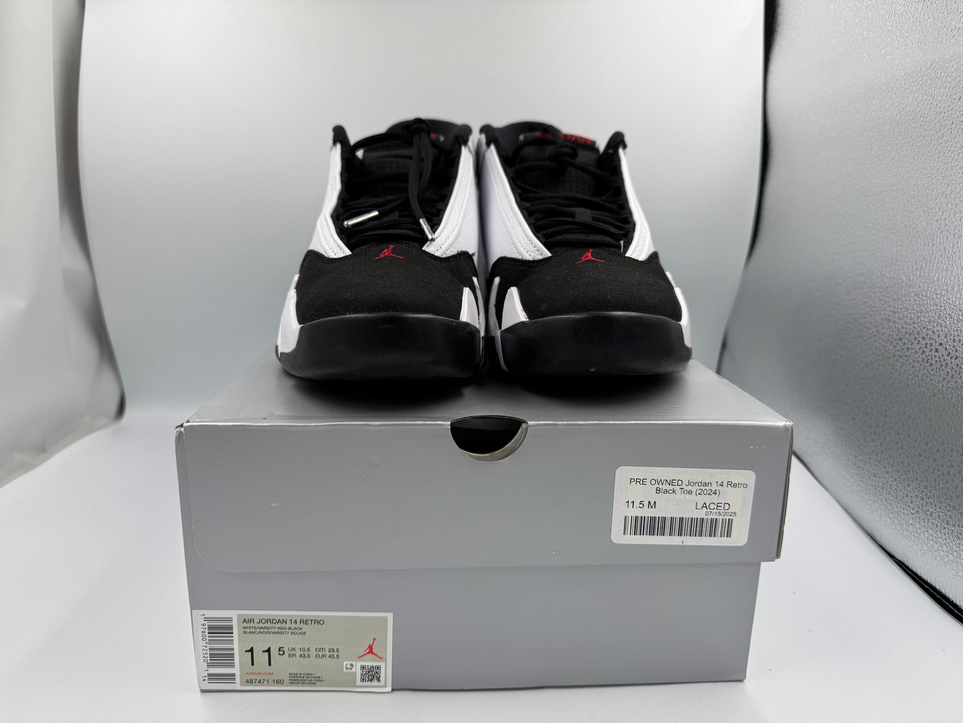 PRE OWNED Jordan 14 Retro Black Toe (2024)