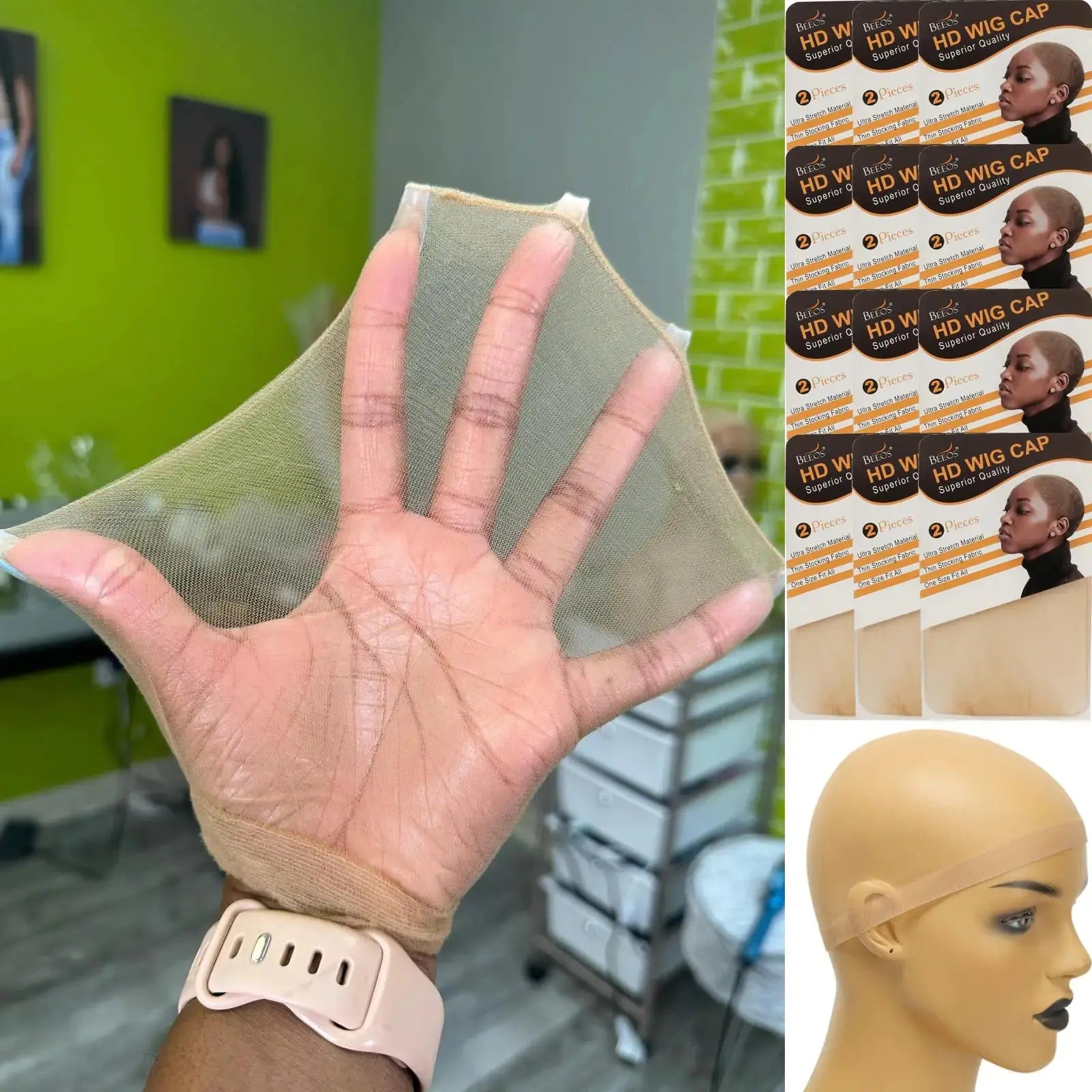 BEEOS SKINLIKE Ultra-Thin Invisible Wig Caps – 24 PCS Brown Stocking Caps for Lace Front Wigs