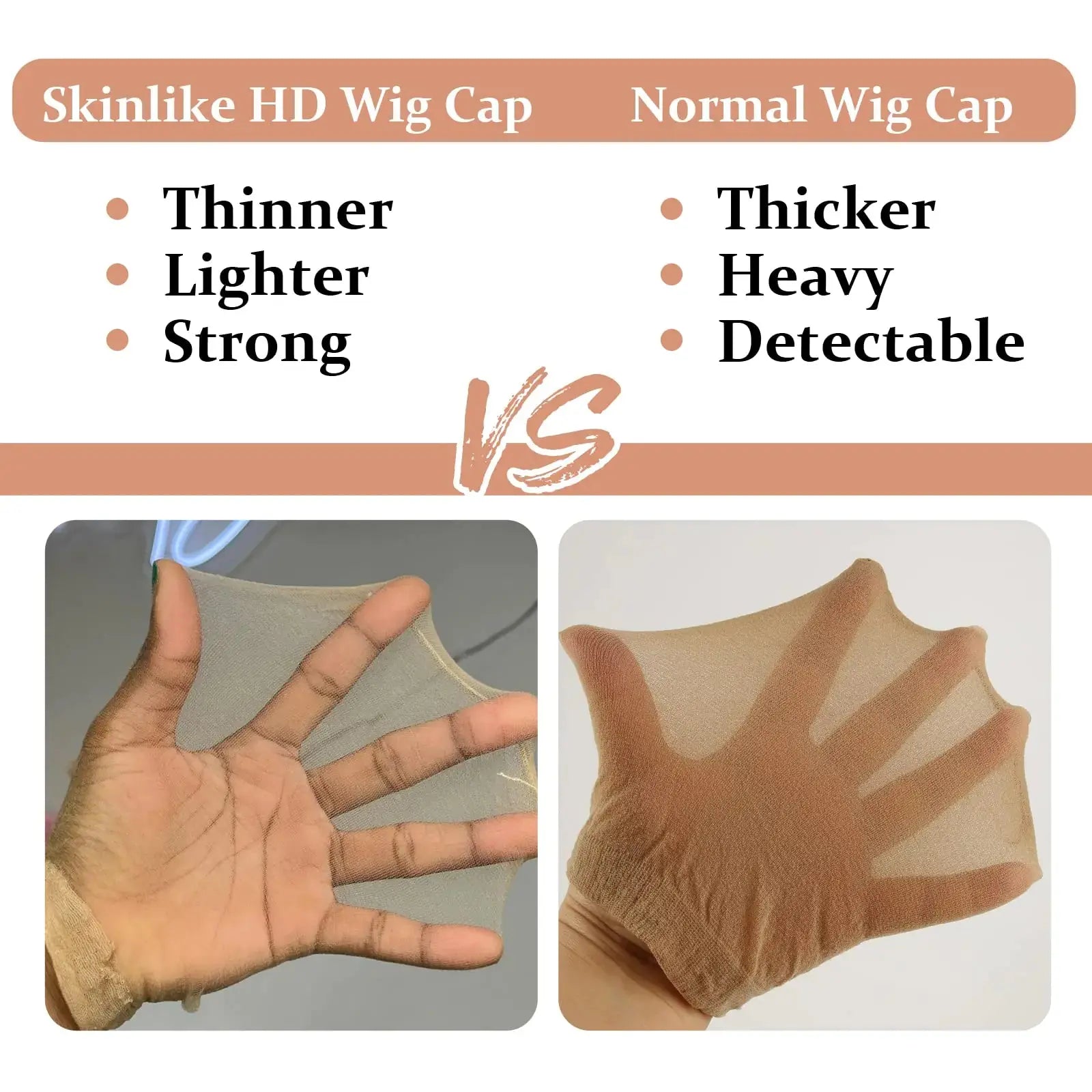 BEEOS SKINLIKE Ultra-Thin Invisible Wig Caps – 24 PCS Brown Stocking Caps for Lace Front Wigs