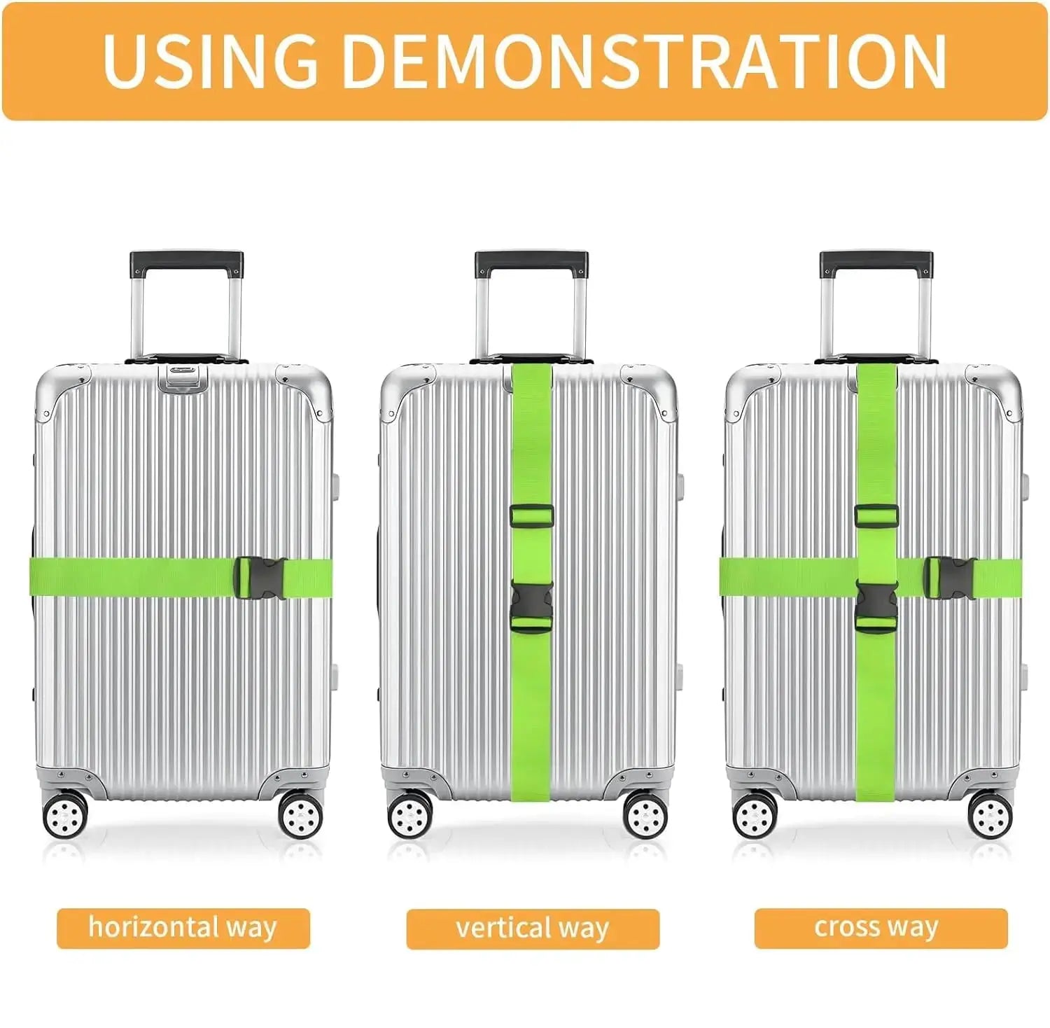 BILIONE 4 Pack TSA Approved Luggage Straps - Secure & Vibrant Rainbow Travel Belts