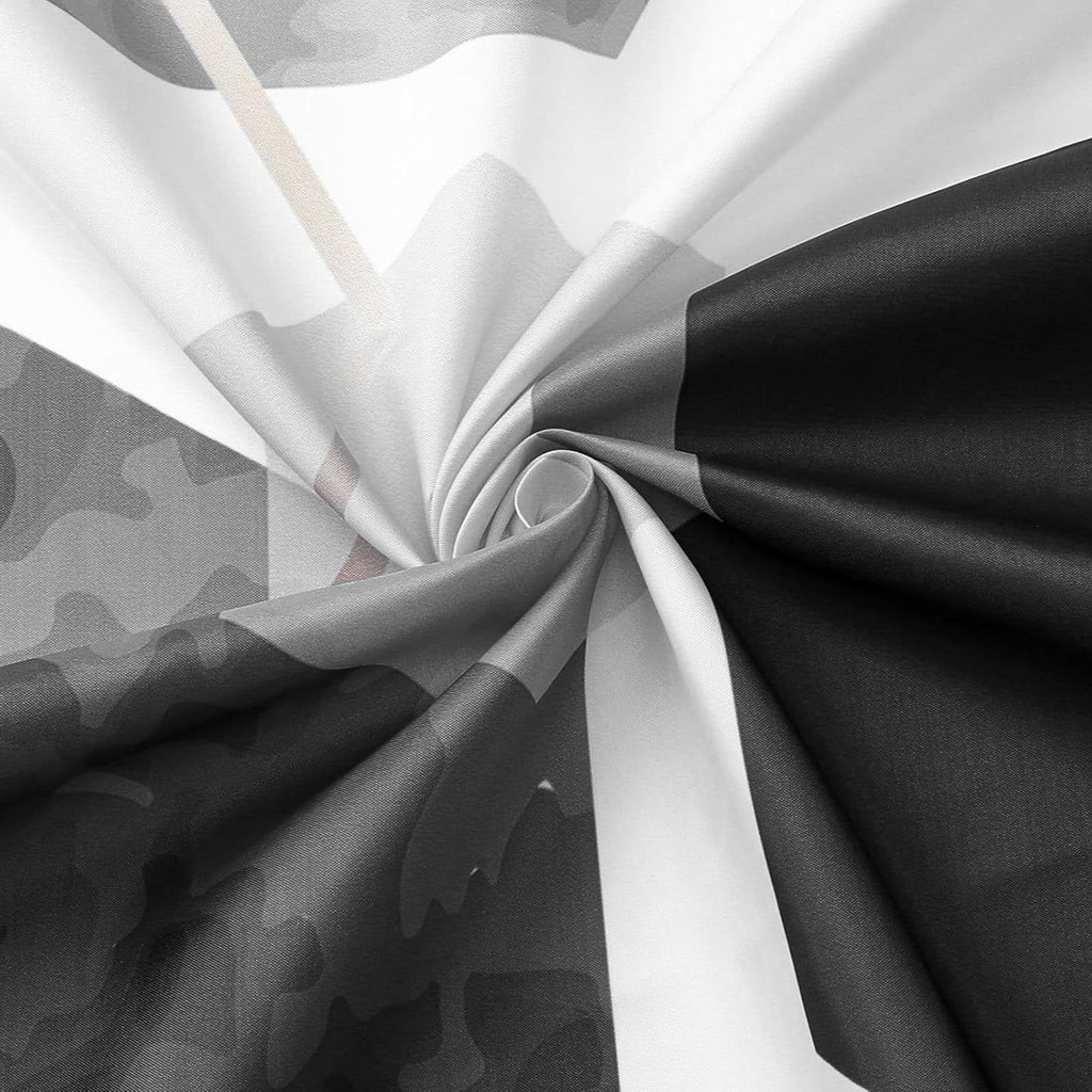 72"W x 78"H Black White Hexagonal Pattern Polyester Shower Curtain