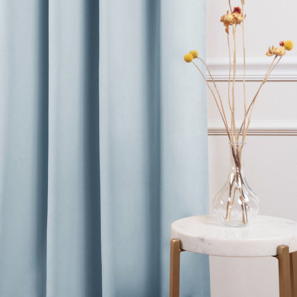 52 x 54 inch Solid Light Blue Thermal Blackout Curtain Panels - Set of 2