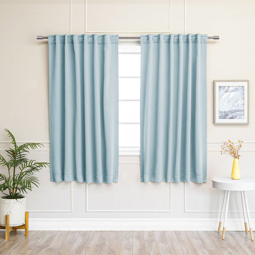 52 x 72 inch Solid Light Blue Thermal Blackout Curtain Panels - Set of 2