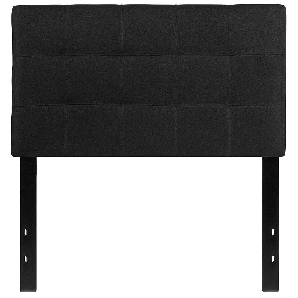Twin size Modern Black Fabric Box-Stitch Upholstered Headboard