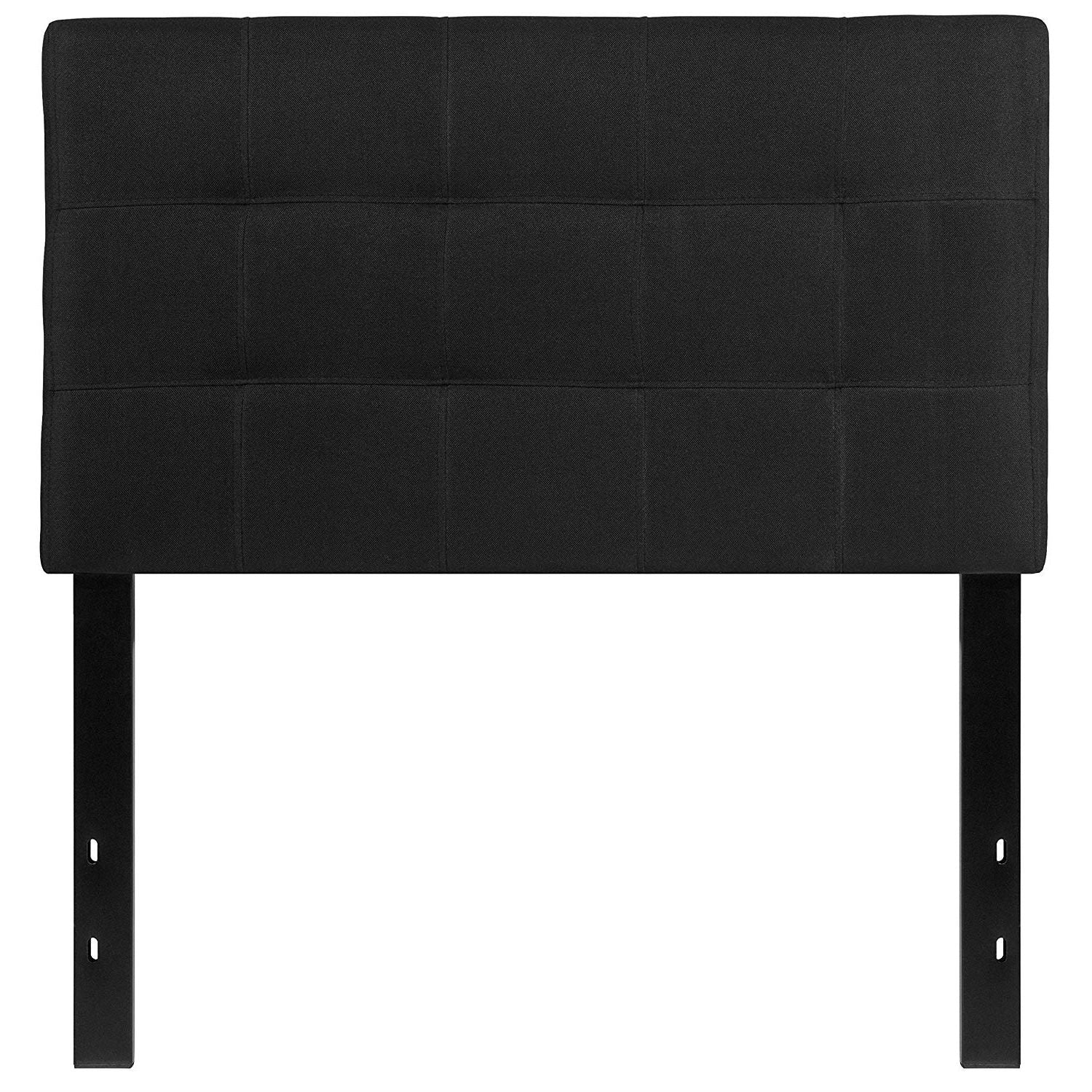 Twin size Modern Black Fabric Box-Stitch Upholstered Headboard