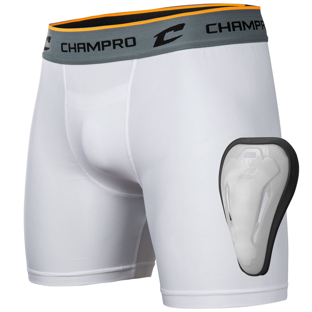 Compression Boxer Short w/Cup - White