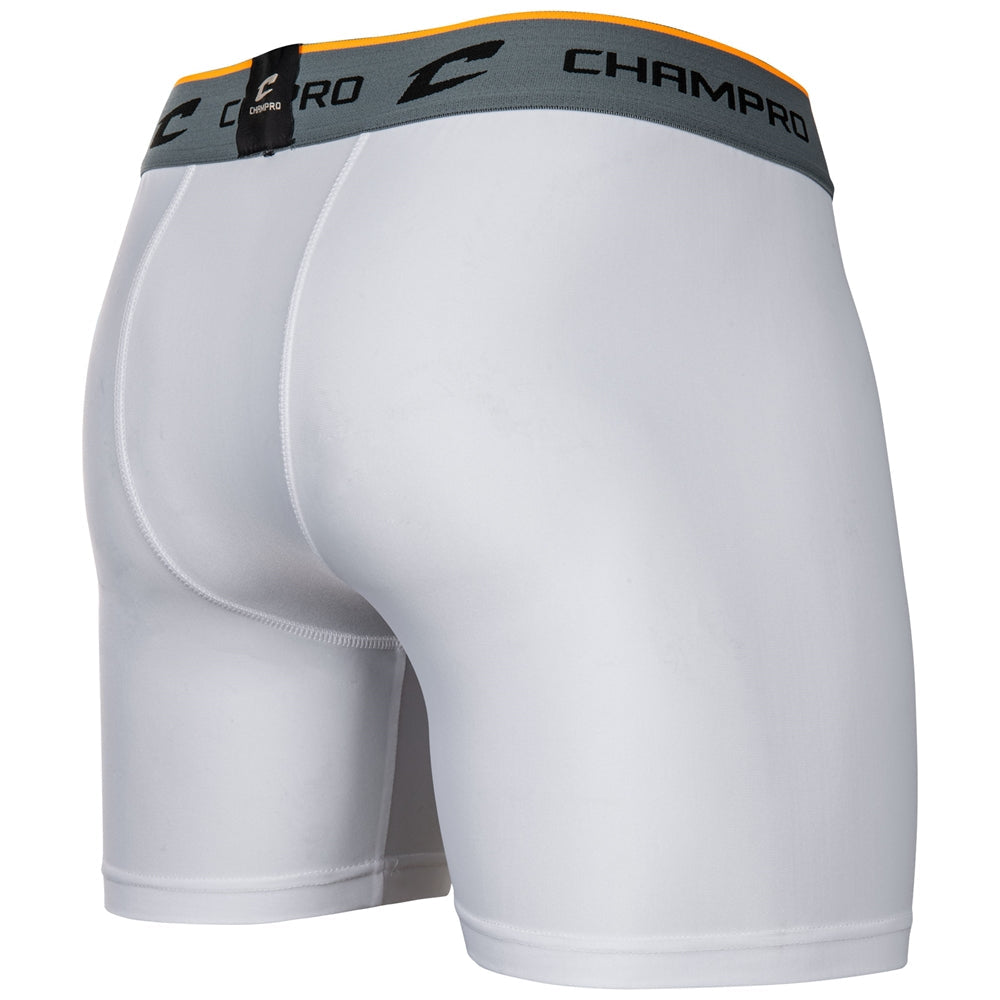 Compression Boxer Short w/Cup - White