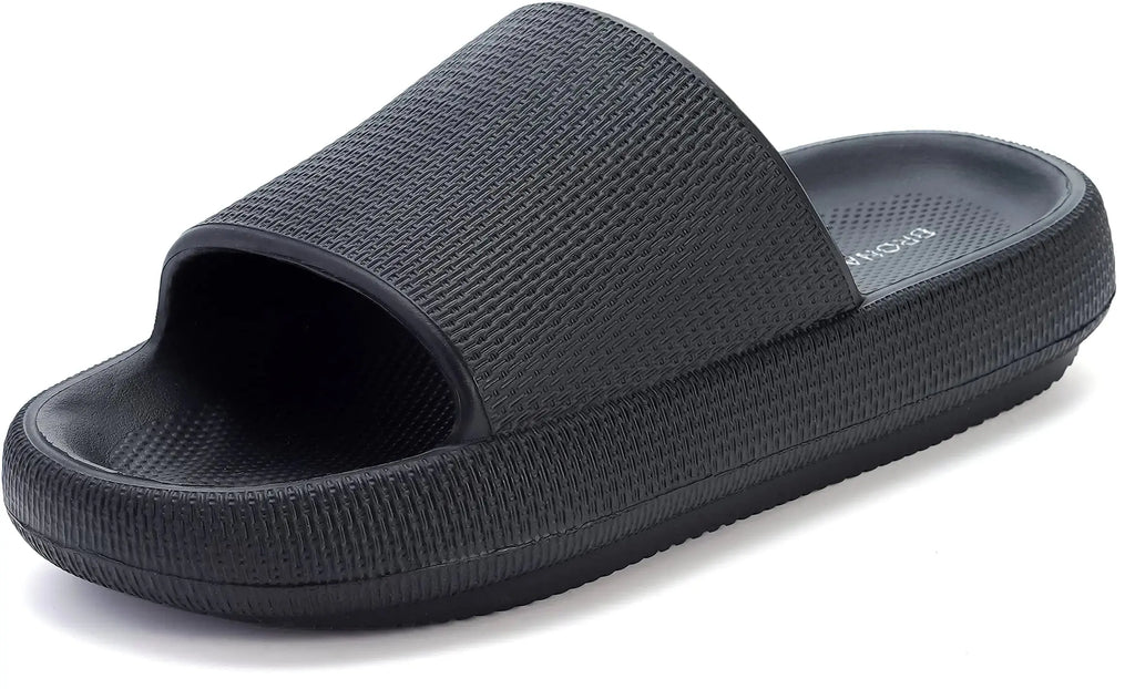 BRONAX Pillow Slippers for Women and Men | House Slides Shower Sandals with Cushioned Thick Sole