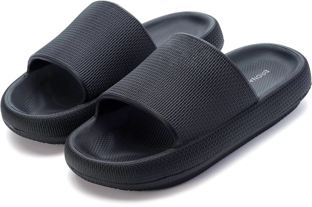 BRONAX Pillow Slippers for Women and Men | House Slides Shower Sandals with Cushioned Thick Sole
