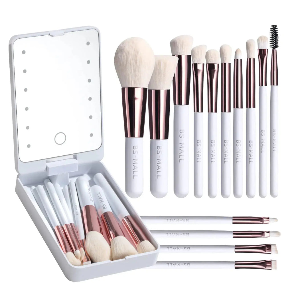BS-MALL Travel Makeup Brush Set Foundation Powder Concealers Eye Shadows Makeup Set