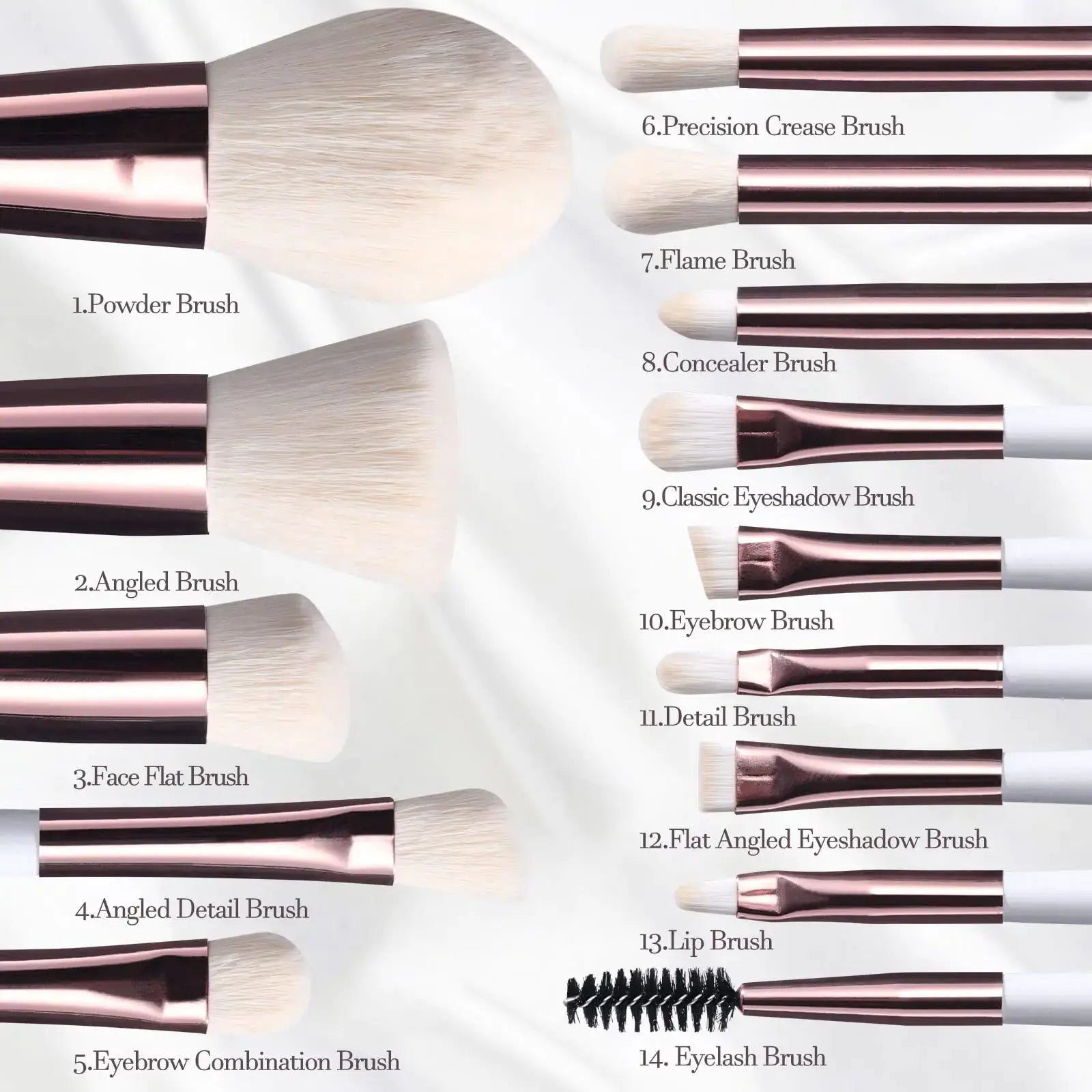 BS-MALL Travel Makeup Brush Set Foundation Powder Concealers Eye Shadows Makeup Set