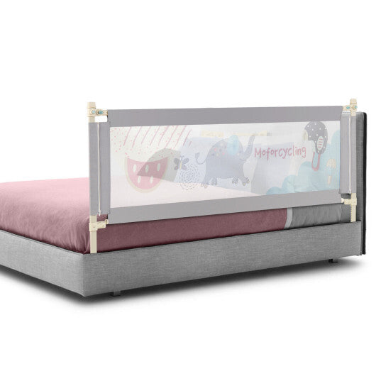 69 Inch Toddlers Vertical Lifting Baby Bedrail Guard with Lock-Gray