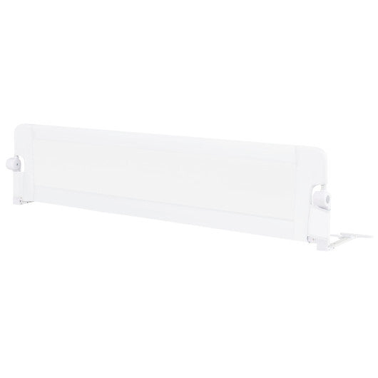 71-Inch Foldable Bed Rail Swing Down Baby Bed Guard Rail with Adjustable Safety Strap-White