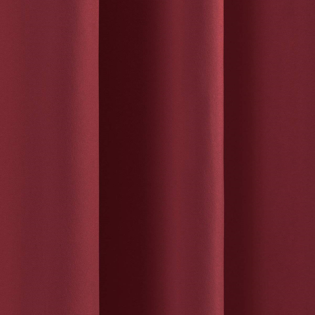 52 x 96 inch Solid Burgundy Red Thermal Blackout Curtain Panels - Set of 2