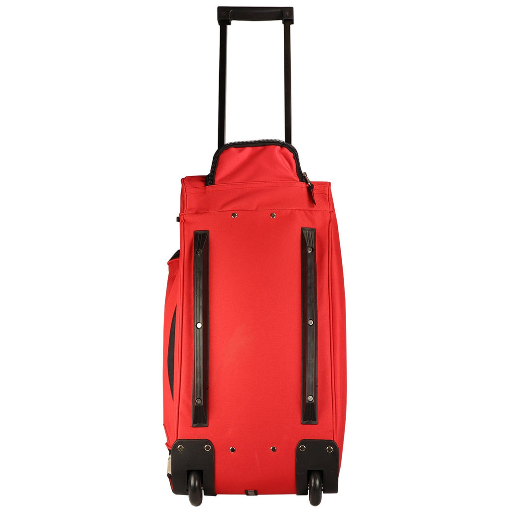 Rolling Red Wheel Bag + Telescoping Handle