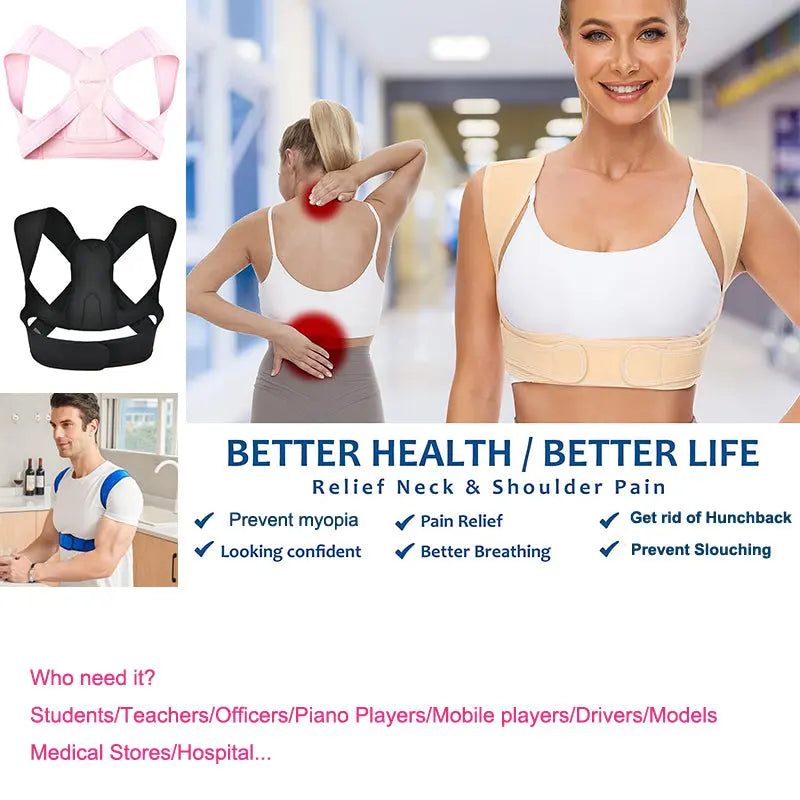 Back Posture Corrector- Polyester 90%, Spandex 10%