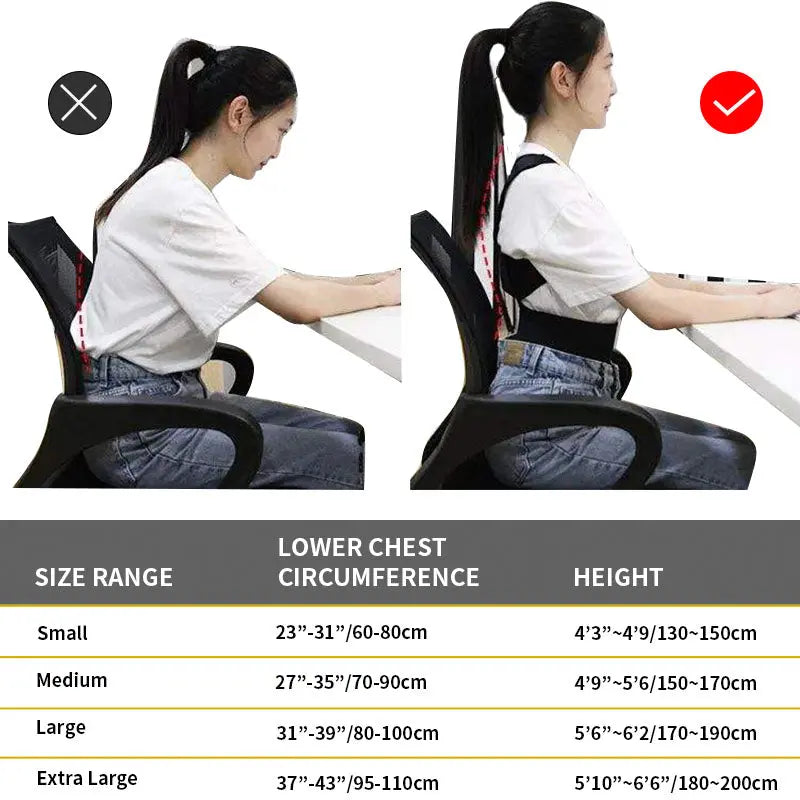 Back Posture Corrector- Polyester 90%, Spandex 10%